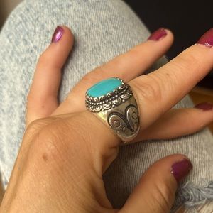 Sterling Silver Carolyn Pollack Turquoise Ring